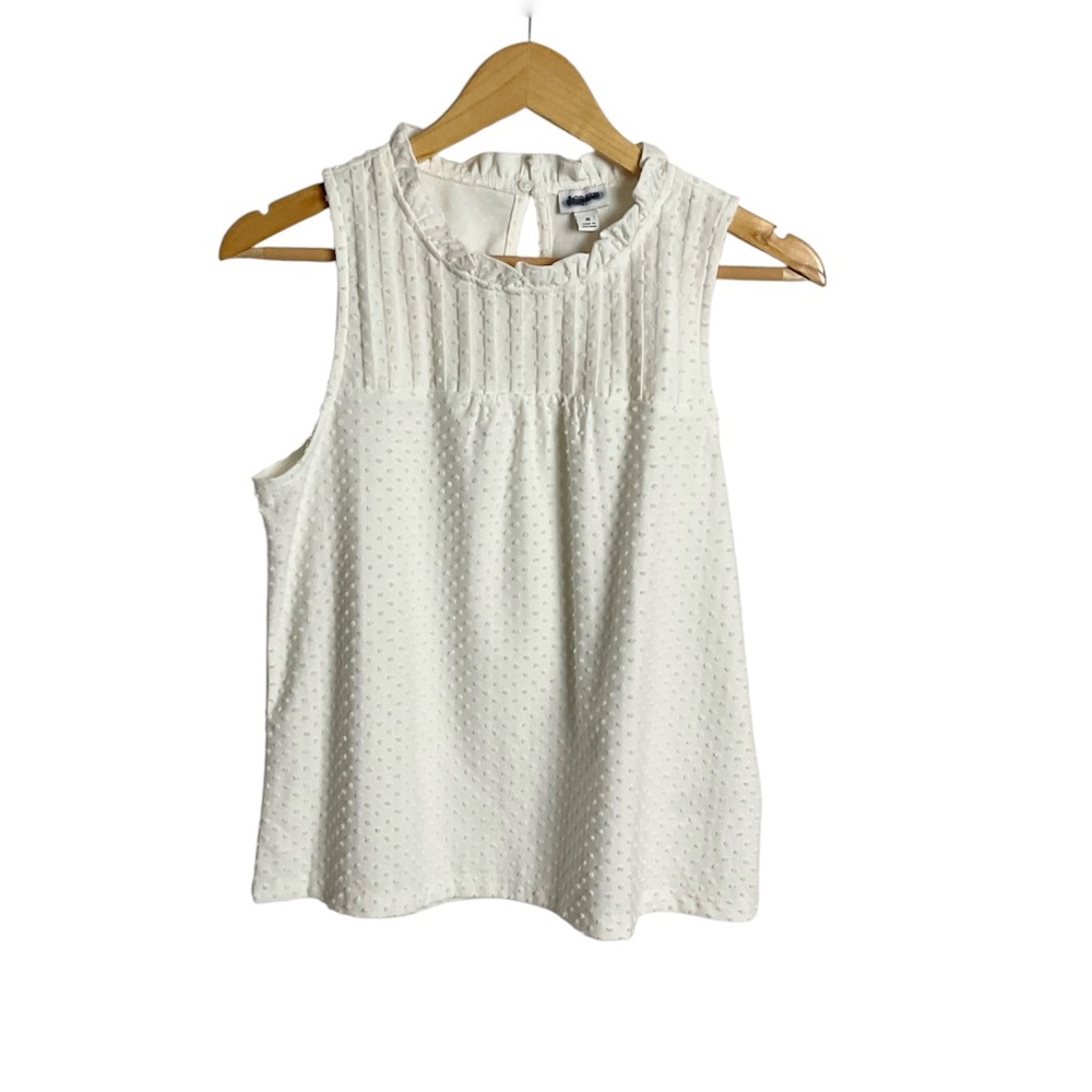J. Crew Factory Pleated Sleeveless‎ Top Size Small Cream
